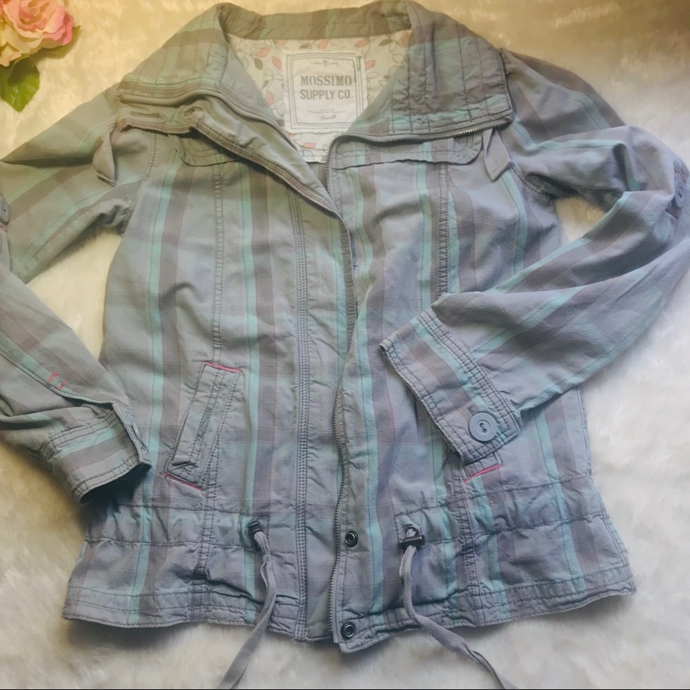 Mossino Utility Jacket Grey and Mint - Size Small